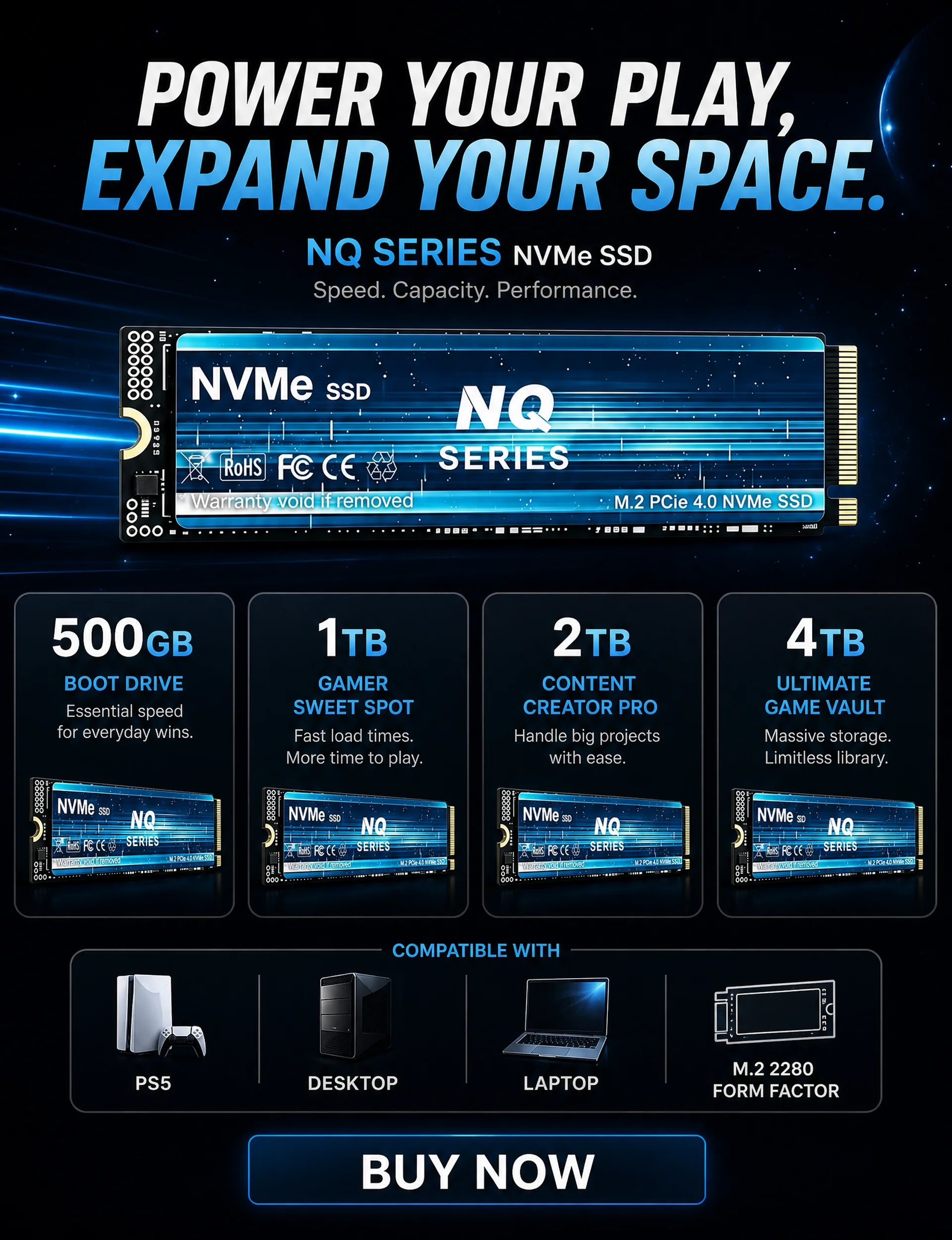 Internal Drive NQ Series NVMe  - M.2 Nvme 4Tb Pcie 4.0 Ssd ulasan dan harga