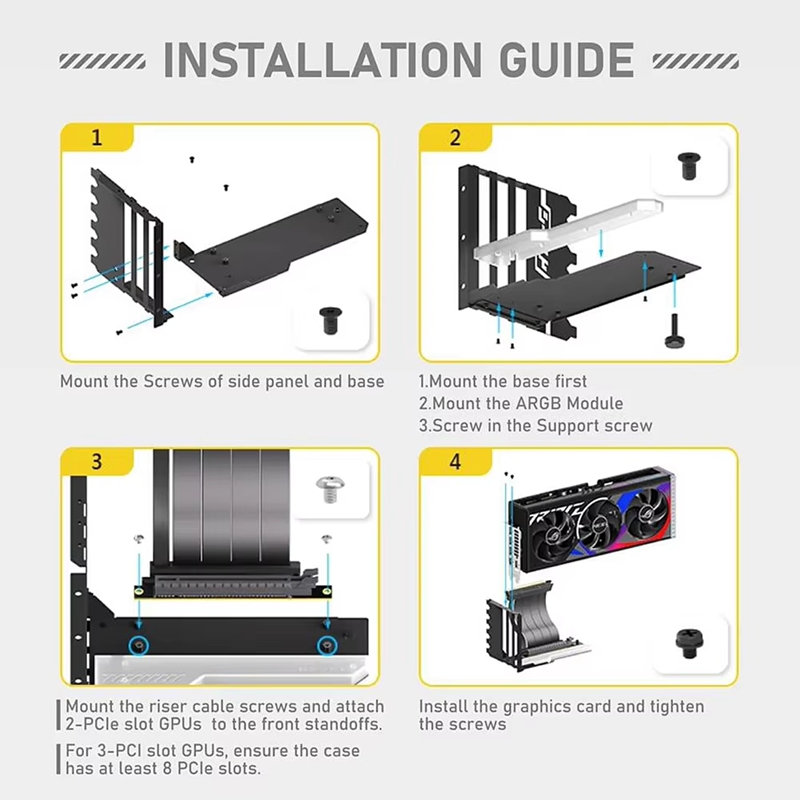 ●Vertical GPU Mounting Bracket - Pcie 4.0 X16 Riser Cable 90 Degree ulasan dan harga