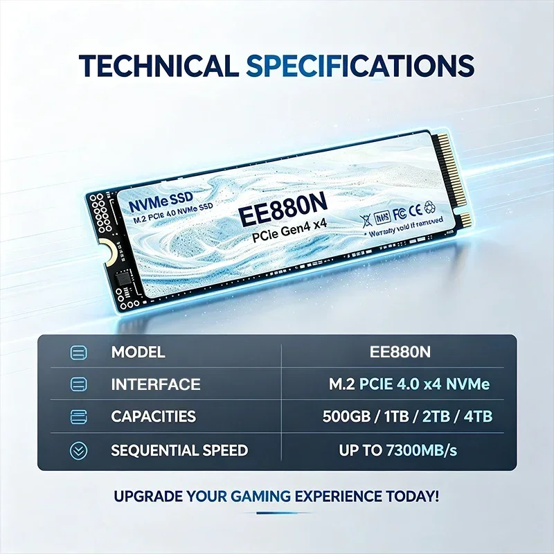 2026New EE880N High Speed 7300 - M.2 Nvme 4Tb Pcie 4.0 Ssd ulasan dan harga